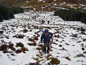 In the snow on the way up to Castle Fell